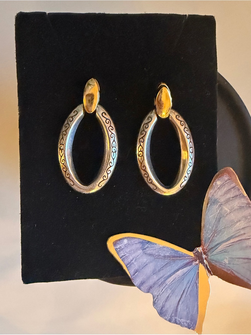 Brighton Gold and Silver Tone Oval Drop Earrings